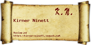 Kirner Ninett névjegykártya